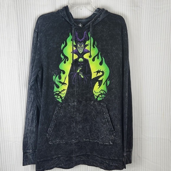 Disney Parks Halloween 2020 Maleficent Hoodie SizeM P2P 23" Length 33" Oversized - Picture 9 of 9